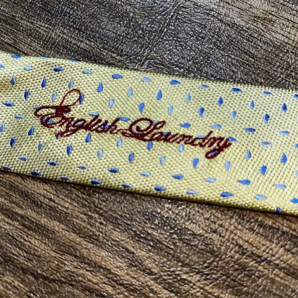 English Laundry Mens Necktie Christopher Wicks Geometric‎ Silk Classic Yellow